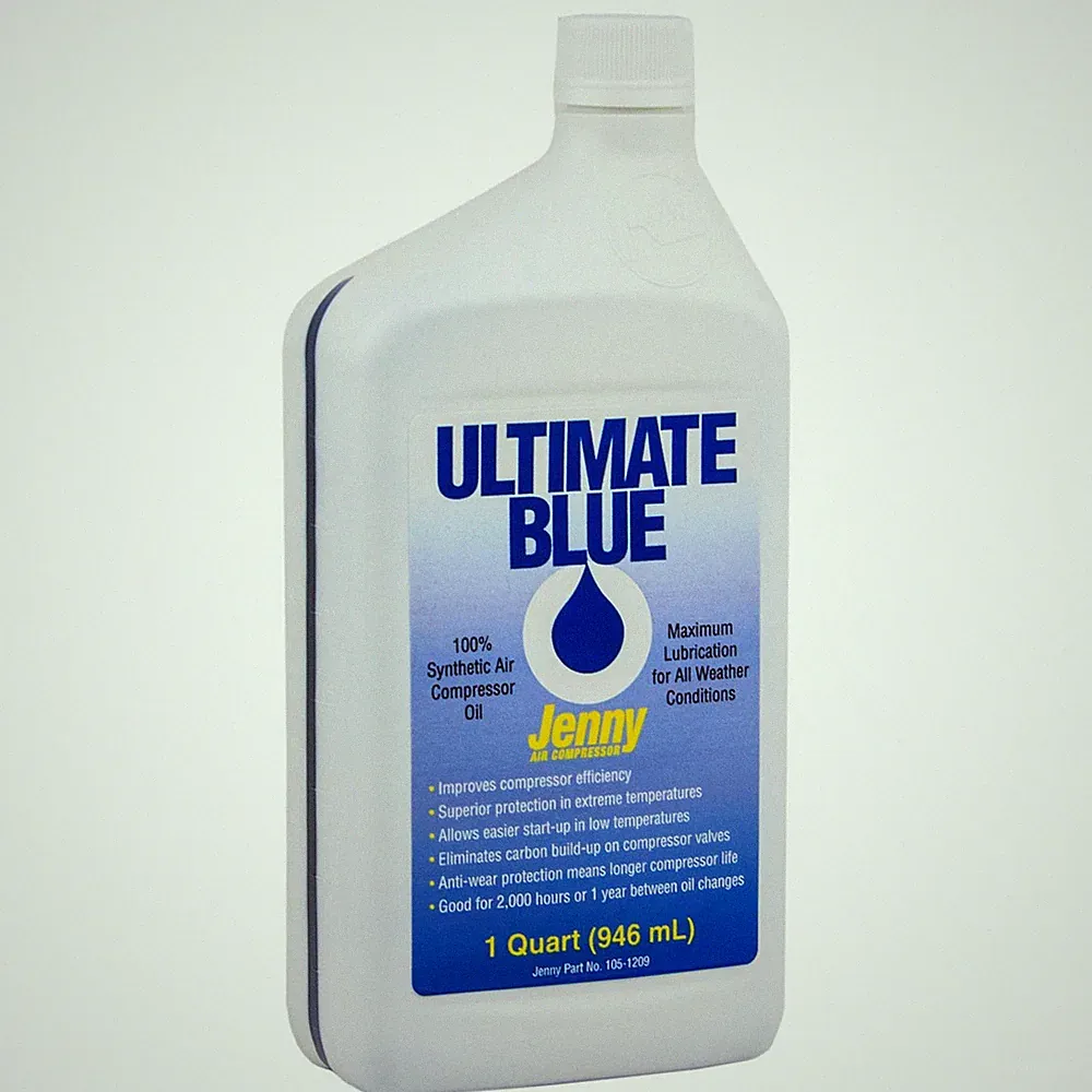 Air Compressor Oil 100% Synthetic 1 QT Quart Jenny Ultimate Blue 105-1209