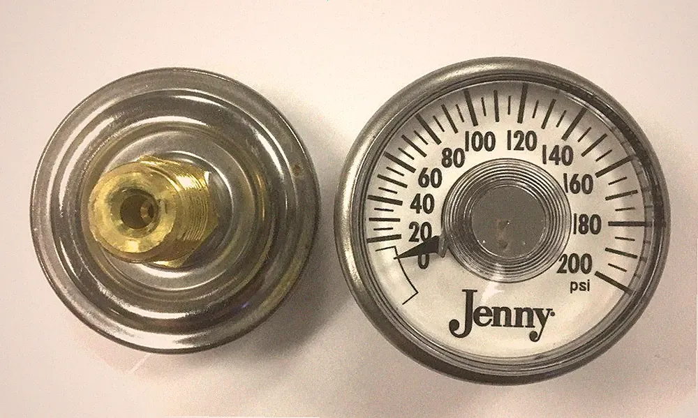 5130205-00 EMGLO, JENNY, ROLAIR PRESSURE GAUGE 200 PSI 1/4'' MPT