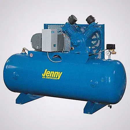 Jenny J5a-80-230/1 Air Compressor, Horiz. Tank, 1 Stage, 5 Hp