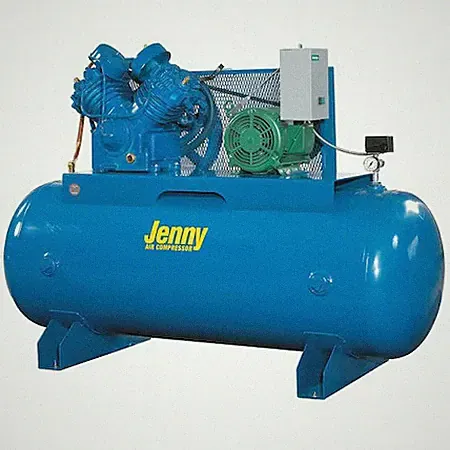 Jenny U75b-80-230/1 Air Compressor, Horizontal Tank, 7-1/2 Hp